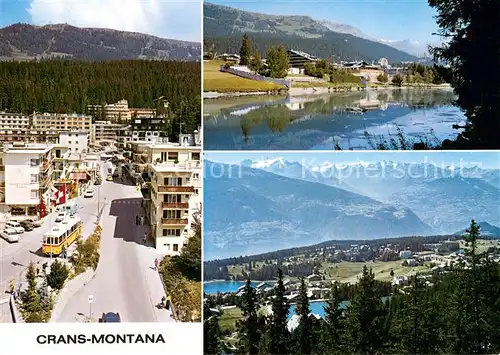 AK / Ansichtskarte Crans Montana Fliegeraufnahme Teilansichten Crans Montana