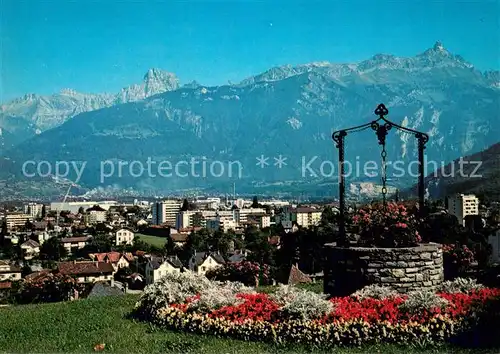 AK / Ansichtskarte Monthey_VS Vue sur le Holdenhorn et la Dent de Morcles 