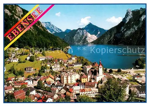 AK / Ansichtskarte Ebensee_Oberoesterreich Fliegeraufnahme mit Traunstein und Schlafende Griechin Ebensee_Oberoesterreich