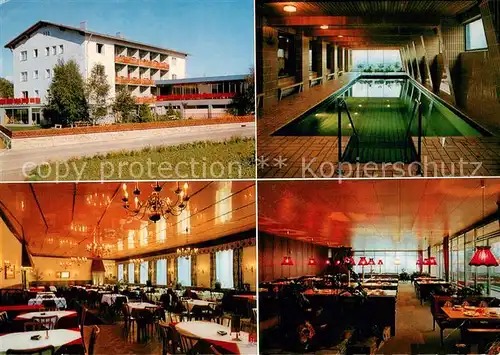 AK / Ansichtskarte Leonfelden_Bad Gasthof Pension Zum Boehmertor Hallenbad Speisesaal Fruehstuecksraum Leonfelden_Bad