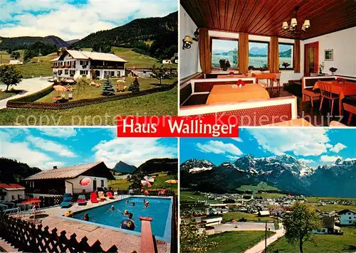 AK / Ansichtskarte Abtenau_Pichl Haus Wallinger Gaststube Schwimmbad Panorama 