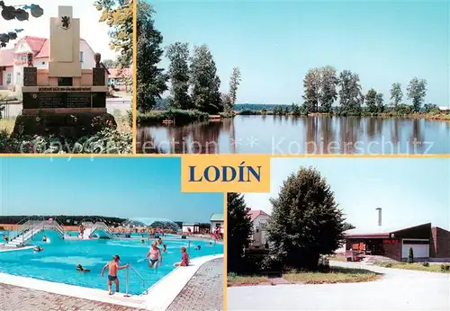 AK / Ansichtskarte Lodin Pomnik padlym Rybnik Mocidlo Koupaliste Obecni naves 