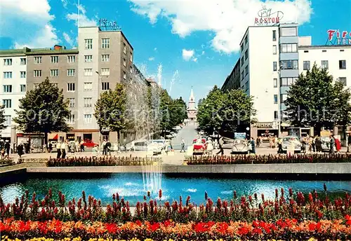 AK / Ansichtskarte Lahti Stadtblick mit Fontaene Lahti