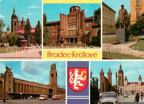 AK / Ansichtskarte Hradec_Kralove_Kralovehradecko Hradecke veze Muzeum Pomnik Lenina Nadrazi Zizkovo namesti 