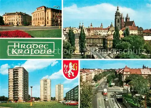 AK / Ansichtskarte Hradec_Kralove_Kralovehradecko Leninovo namesti Historicke panorama Nova vystavba Dukelska trida 