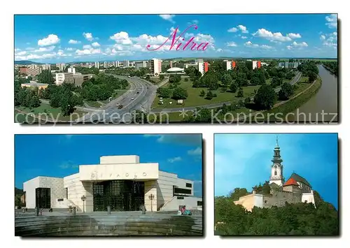 AK / Ansichtskarte Nitra Panorama mesta Divadlo Andreja Bagara Hrad Nitra