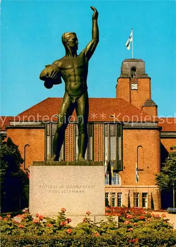 AK / Ansichtskarte Lahti Vapauden Patsas ja Kaupungintalo Freiheitsstatue Rathaus Lahti