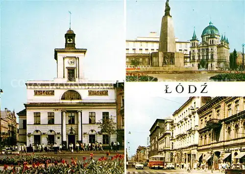 AK / Ansichtskarte Lodz Klasycystyczny ratusz Plac Wolnosci Ulica Piotrkowska Lodz