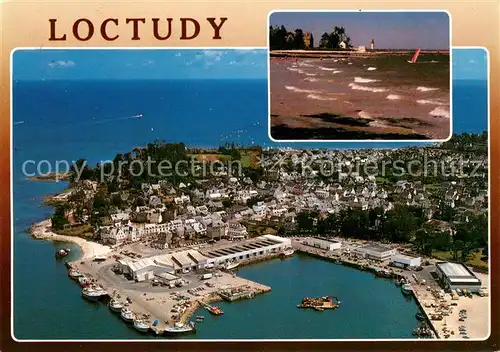 AK / Ansichtskarte Loctudy La plage et le port vue aerienne Loctudy