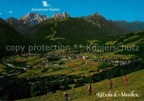 AK / Ansichtskarte Koetschach Mauthen_Kaernten Panorama Karnischer Kamm Alpen Bergbauern Koetschach Mauthen Kaernten