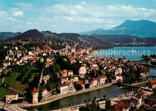 AK / Ansichtskarte Luzern_Vierwaldstaettersee Fliegeraufnahme Luzern_Vierwaldstaettersee
