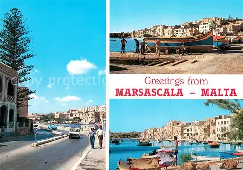 AK / Ansichtskarte Marsascala Uferstrasse Hafen 