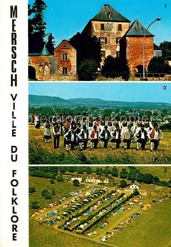 AK / Ansichtskarte Mersch_Luxembourg Chateau Groupe Folklorique Vallee de 7 chateaux Camping Mersch Luxembourg