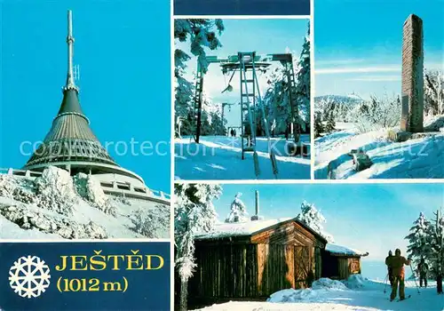 AK / Ansichtskarte Jested Hotel Jested Lyzarsky vlek Pamatnik delnickeho hnuti Chata u lyzarskeho vleku Jested