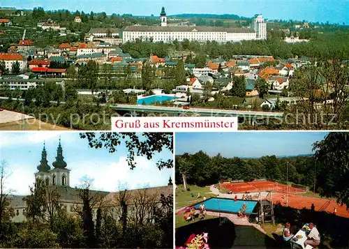 AK / Ansichtskarte Kremsmuenster Stadtansicht Stift Kremsmuenster Tenniscenter Stadlhuber Kremsmuenster