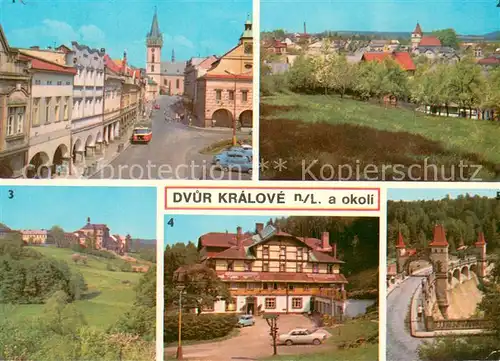 AK / Ansichtskarte Dvur_Kralove_nad_Labem Namesti Bila Tremesna Kuks zamek Zotavovna ROH Pod Zvicinou Bila Tremesna prehrada Dvur_Kralove_nad_Labem