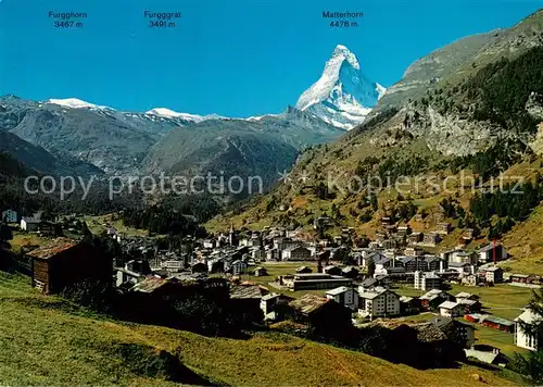 AK / Ansichtskarte Zermatt_VS mit Matterhorn Zermatt_VS