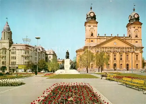 AK / Ansichtskarte Debrecen_Debrezin Kossuthplatz mit der reformierten Kirche Debrecen Debrezin