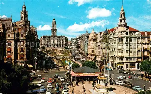 AK / Ansichtskarte Porto_Portugal Praca e Av da Liberdade e Camara Municipal Porto Portugal