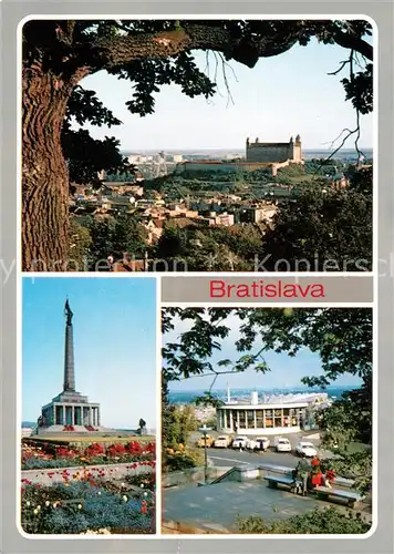 AK / Ansichtskarte Bratislava_Pressburg_Pozsony Pohlad zo Slavina na Bratislavsky hrad Slavin Kaviaren pod Stavinom 