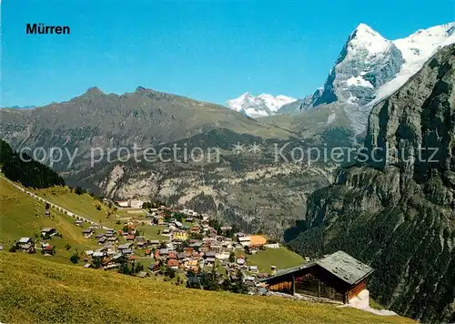 AK / Ansichtskarte Muerren_BE mit Wetterhorn und Eiger Muerren_BE