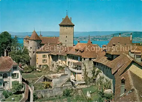 AK / Ansichtskarte Murten_Morat Ortsansicht Schloss Murten Morat