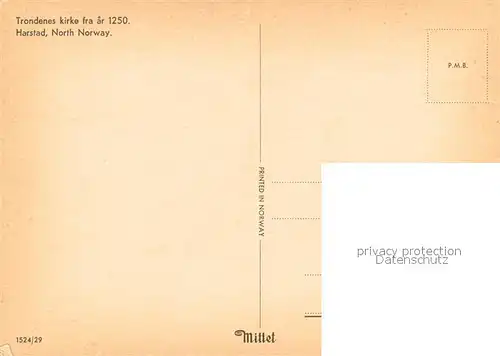 AK / Ansichtskarte Harstad Trondenes kirke fra ar 1250 Harstad