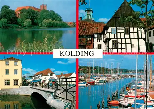 AK / Ansichtskarte Kolding Schloss Yachthafen Fachwerkhaus Bruecke Kolding