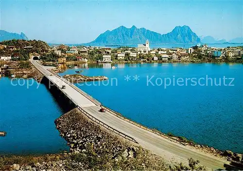 AK / Ansichtskarte Svolvær Lofoten Bruecke Svolvær