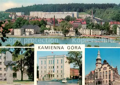 AK / Ansichtskarte Kamienna_Gora Panorama Pomnik lecia PRL Komitet Miejski PZPR Ratusz Kamienna Gora