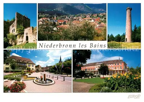 AK / Ansichtskarte Niederbronn les Bains Chateau du Wasenbourg Vue generale Grand Wintersberg Place de lHotel de Ville Casino Niederbronn les Bains