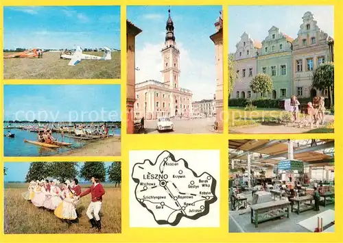 AK / Ansichtskarte Leszno Centrum Szybowcowe Barokowy ratusz Wschowa barockowe kamieniczki Boszkowo Jezioro Dominickie Przodek Bsikupianski Leszno