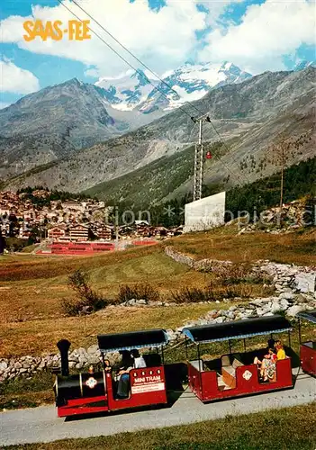 AK / Ansichtskarte Saas Fee Mini Tram Bergdorf Walliser Alpen Saas Fee