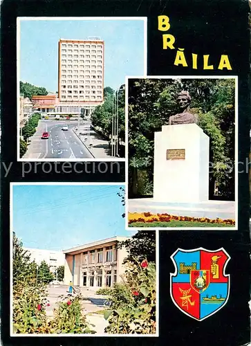AK / Ansichtskarte Braila Hotel Traian La statue du Panait Istrati Le club dusine Progresul Braila