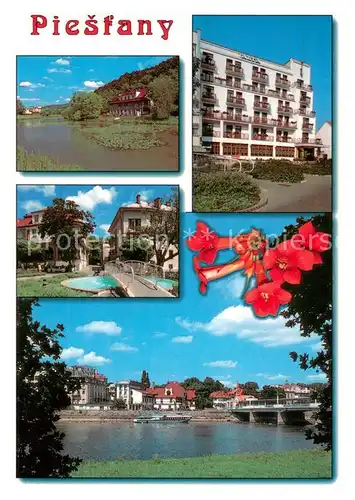 AK / Ansichtskarte Piestany Penzion Benalky Hotel City liecebne domy Hron a Krivan panorama mesta s Kolonadovym mostom Jalta Piestany