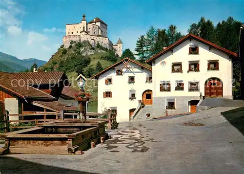 AK / Ansichtskarte Tarasp Schloss Tarasp Dorfbrunnen Tarasp