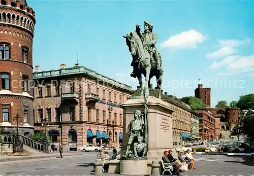 AK / Ansichtskarte Haelsingborg Stortorget med Magnus Stenbocks staty Haelsingborg