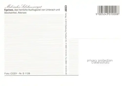 AK / Ansichtskarte Egelsee mit Unterach und Stockwinkel Attersee Egelsee
