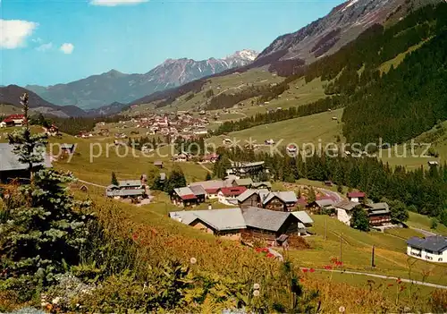 AK / Ansichtskarte Hirschegg_Kleinwalsertal_Vorarlberg und Riezlern mit Rubihorn Nebelhorn und Fellhorn Hirschegg_Kleinwalsertal