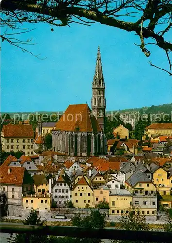 AK / Ansichtskarte Steyr_Enns_Oberoesterreich Blick von der Ennsleite mit Stadtpfarrkirche Steyr_Enns