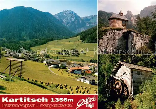 AK / Ansichtskarte Kartitsch mit Prinz Heinrichs Kapelle am Weg zur Obstanser See Huette Alte Muehle bei Hollbruck Kartitsch