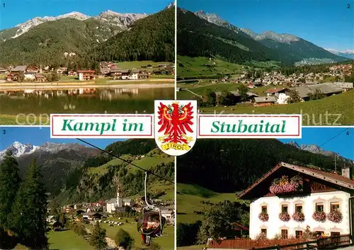AK / Ansichtskarte Kampl Ortsmotiv Ampferstein und Nockspitze Neustift mit Brennerspitze Blumengeschmuecktes Haus Kampl