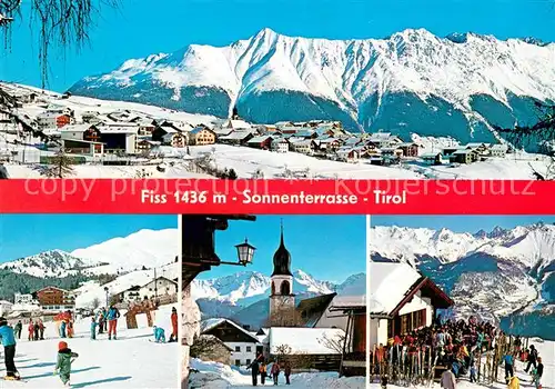 AK / Ansichtskarte Fiss_Tirol Panorama Kirche Terrasse Fiss_Tirol