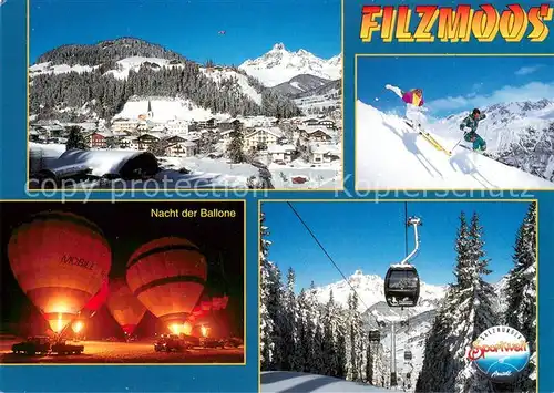 AK / Ansichtskarte Filzmoos Panorama Skipiste Nacht der Ballone Seilbahn Filzmoos
