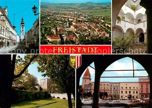 AK / Ansichtskarte Freistadt_Muehlviertel Strassenpartie Fliegeraufnahme ehem Befestigungsanlagen Freistadt_Muehlviertel