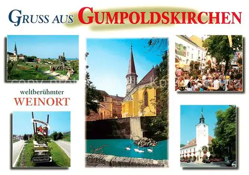 AK / Ansichtskarte Gumpoldskirchen_Niederoesterreich Panorama Kirche Dorfpartie Meikerhof Gumpoldskirchen