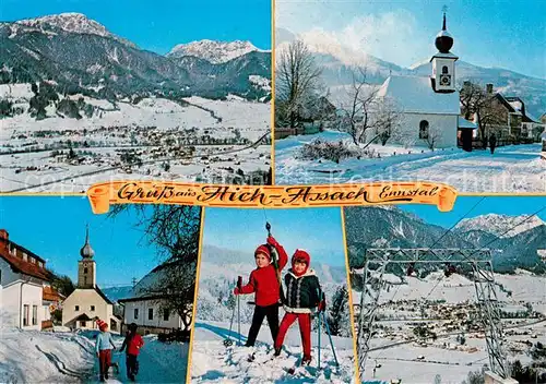 AK / Ansichtskarte Aich_Assach_Steiermark Panorama Kirche Schlepplift Aich_Assach_Steiermark