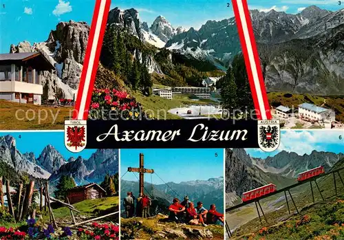 AK / Ansichtskarte Axamer_Lizum Axumer Lizum Gipfelkreuz am Hoadl Sporthotel Olympia Naturfreundehaus am Birgitzkoepfli Gipfelhaus am Hoadl Kalkkoegel Axamer Lizum