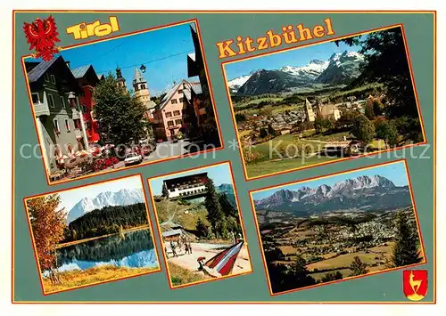 AK / Ansichtskarte Kitzbuehel_Tirol Hauptstrasse Kitzbueheler Alpen Schwarzsee Hahnenkamm Wilder Kaiser Kitzbuehel Tirol