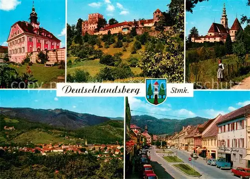 AK / Ansichtskarte Deutschlandsberg Rathaus Burg Deutschlandsberg Schloss Hollenegg Hauptplatz Deutschlandsberg